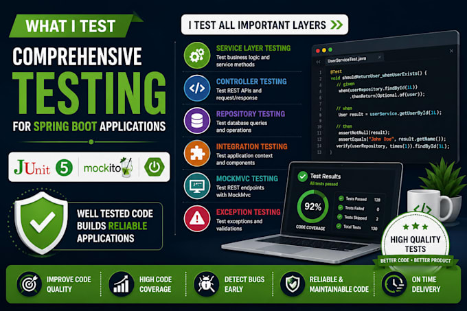 test your spring boot application using junit and mockito
