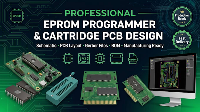 create professional pcb for eprom programmer and cartridge hardware