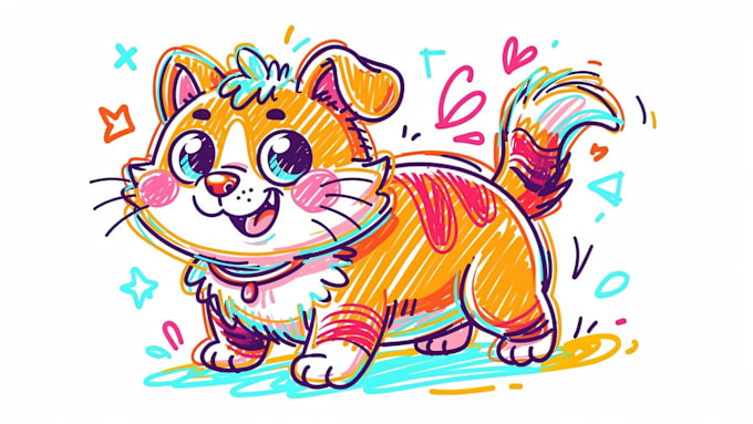draw digital scribble pet portrait