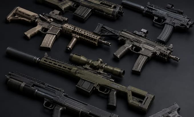 create high quality game weapon and 3d gun models and props models for games