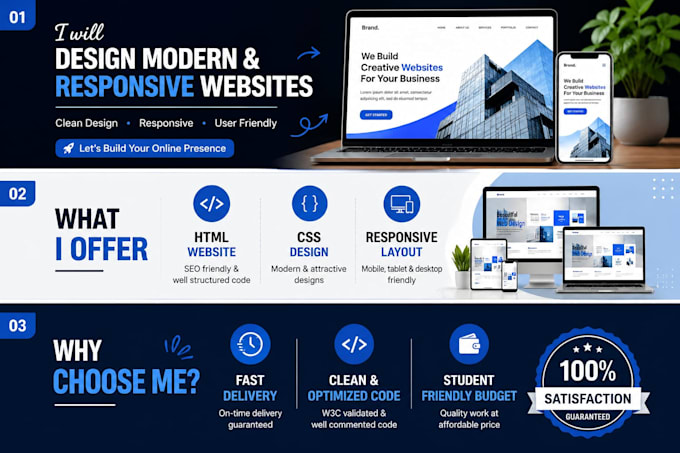 design a professional website using HTML CSS