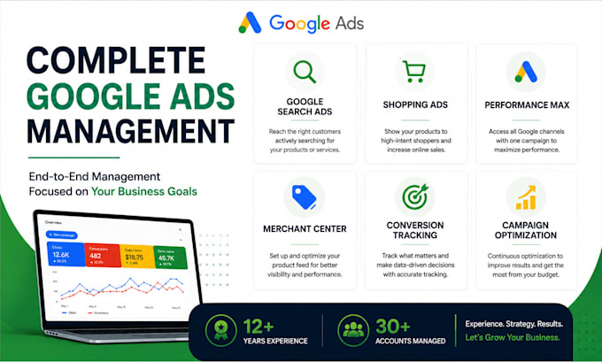 manage google ads for ecommerce growth and lead generation
