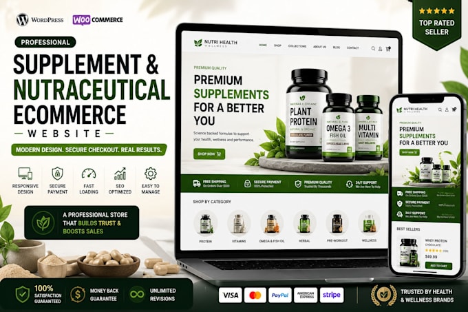 build professional supplement and nutraceutical ecommerce website