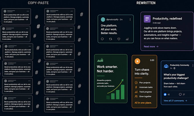 repurpose your content into 10 platform native social posts
