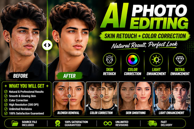 do ai photo editing, retouching and background removal