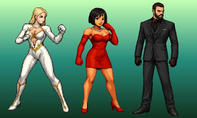 draw pixel art animation 2d sprite sheet character design and game animation