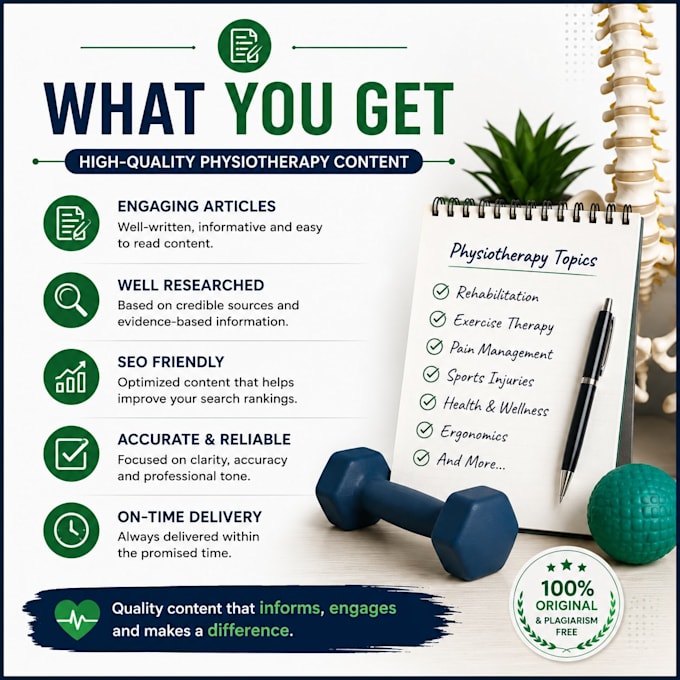 write SEO physiotherapy, medical and healthcare blog articles