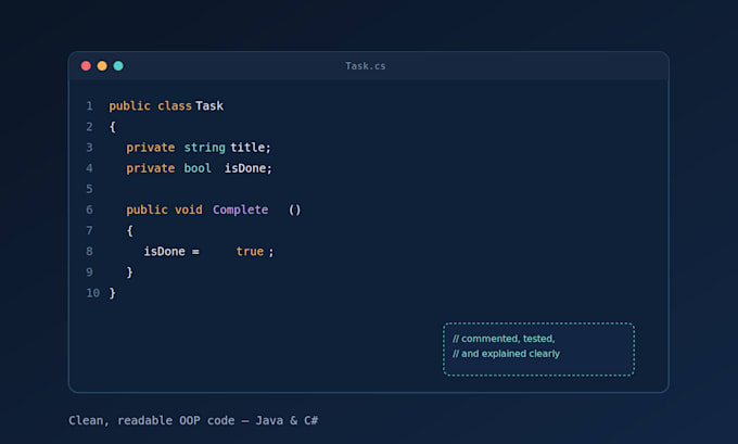 develop java and csharp object oriented programs