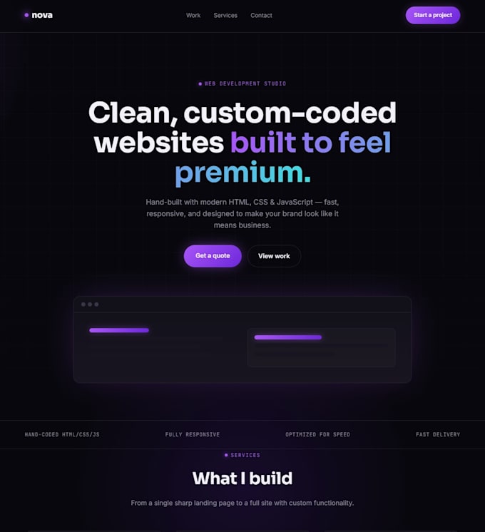 create a professional, fast and clean website just for you