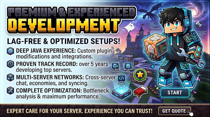 develop a minecraft server with advance features