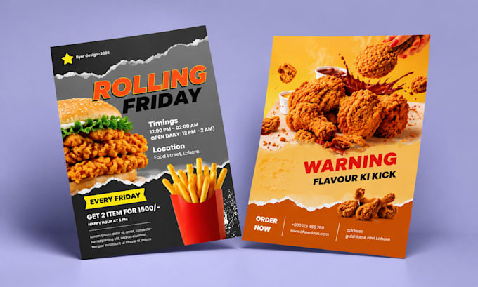 design premium food flyer and menu for resturents