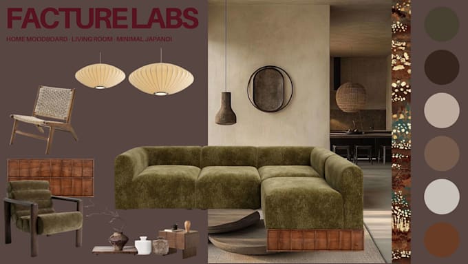 create a luxury interior concept board and design direction for your space