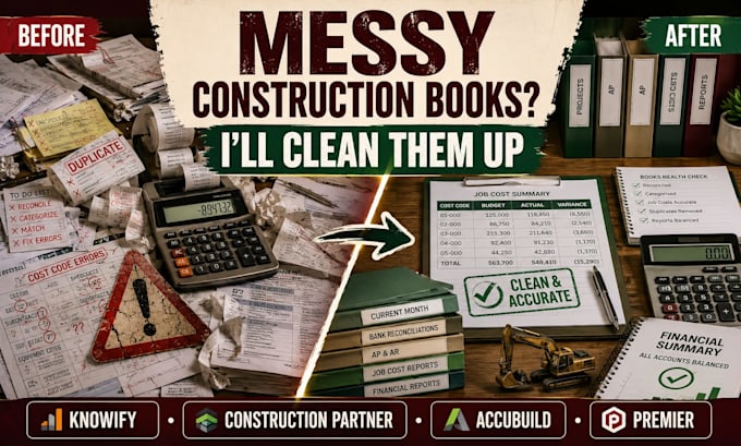clean up knowify, construction partner, accubuild and premier construction