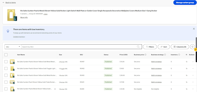 do walmart variation listing or walmart listing via flat file
