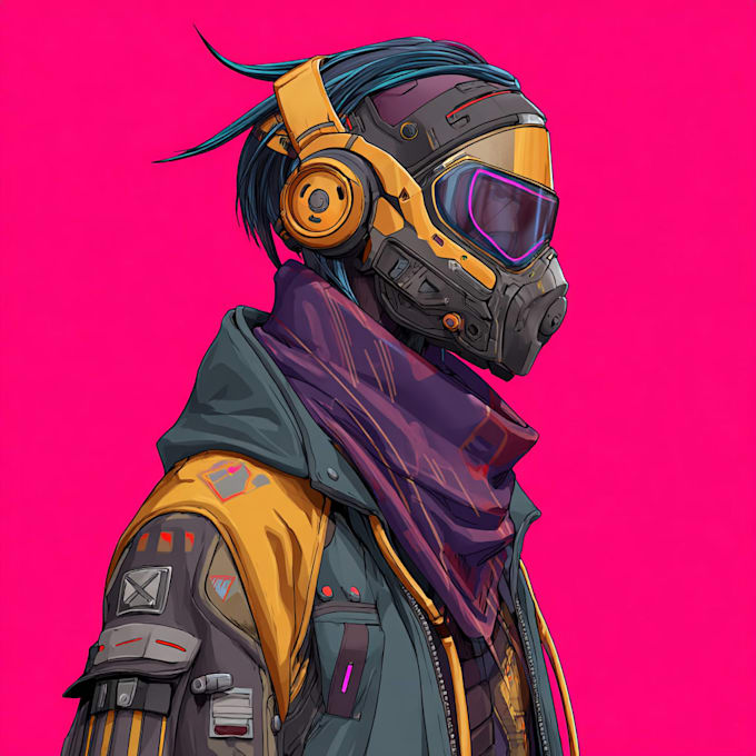 design a futuristic cyberpunk character