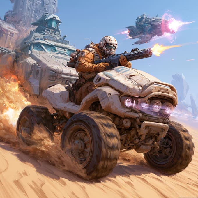 create realistic military, war, or sci fi illustrations