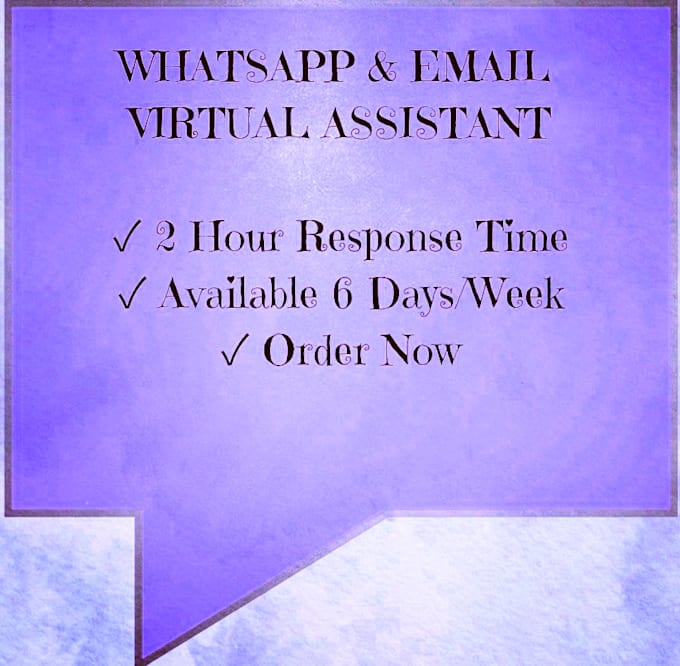 be your whatsapp and email virtual assistant