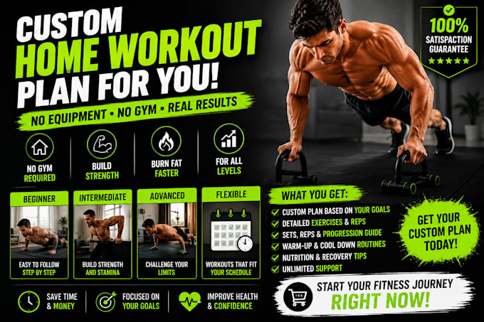 create a personalized home workout plan for your fitness goals