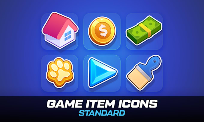 design 2d game item icons or props