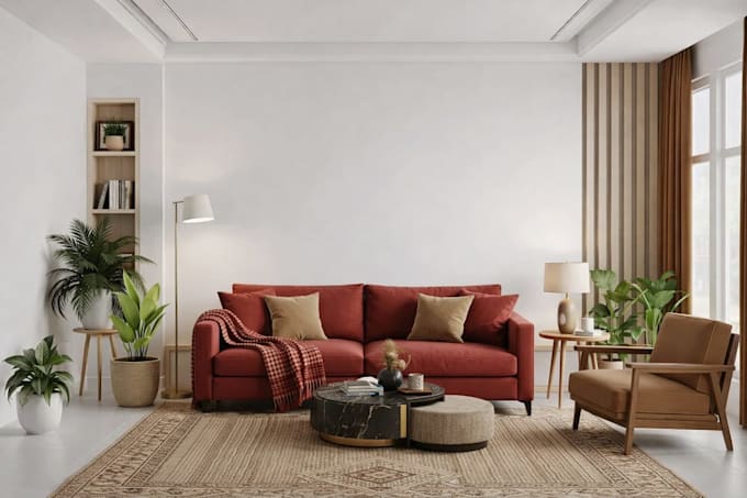create realistic 3d living room interiors
