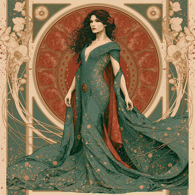 do illustrations in art nouveau style