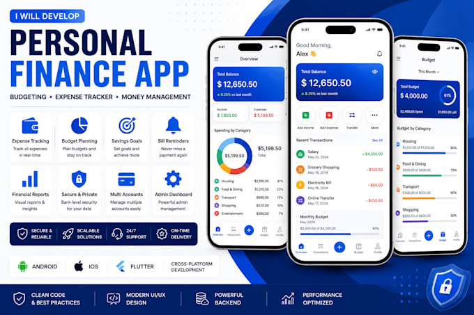 develop a personal finance app, budgeting app, banking  app