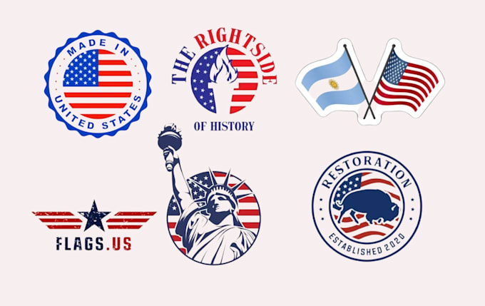design usa flag, american, patriotic logo