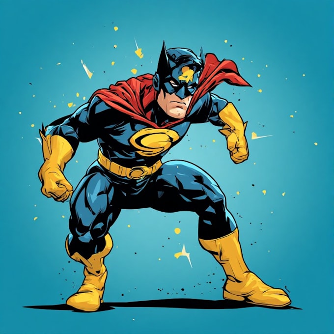 do a superhero comic illustration