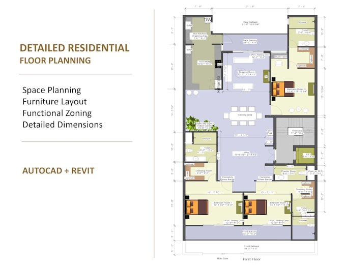 create architectural working drawings and construction documentation