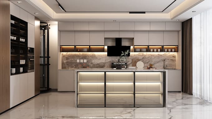 create 3d rendering for office and commercial interior design