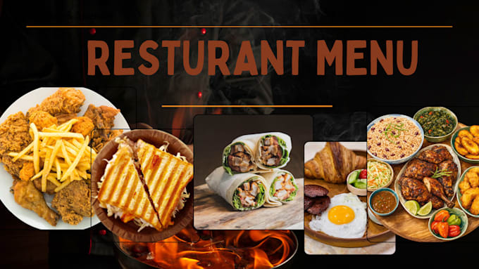design restaurant menu, food flyer and digital menu