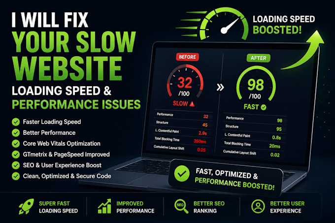 fix your slow website loading speed and performance issues