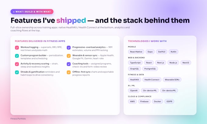 build fitness app with react native