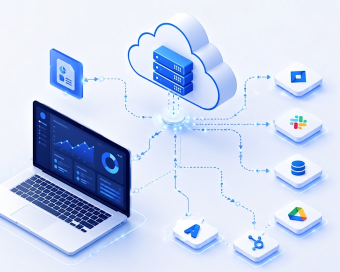 integrate API google sheets, gmail, openai, slack, telegram, notion, ig, fb, n8n