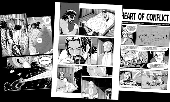 draw black and white comic pages