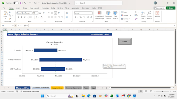 do 3 statement financial modeling and dcf valuation for you