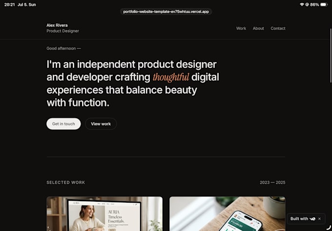 create a custom portfolio website tailored to your needs