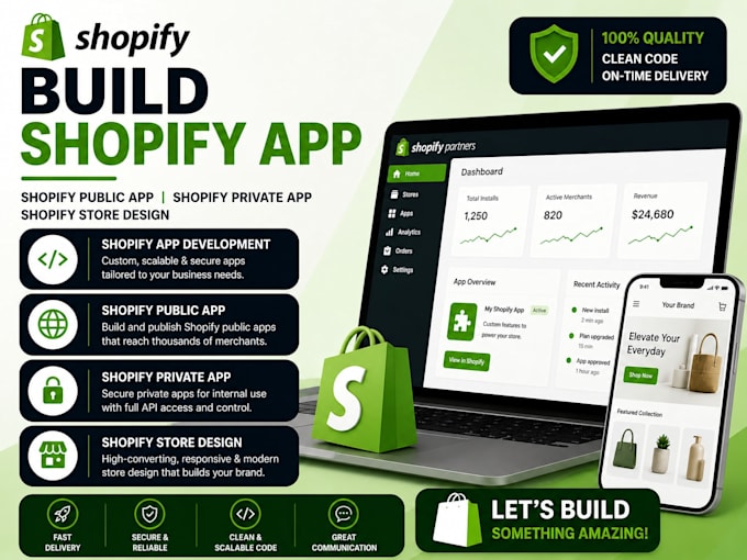 build shopify app, shopify public app, shopify private app, shopify store design