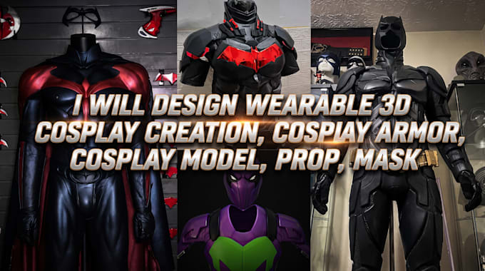 design wearable 3d cosplay creation, cosplay armor, cosplay model, prop, mask