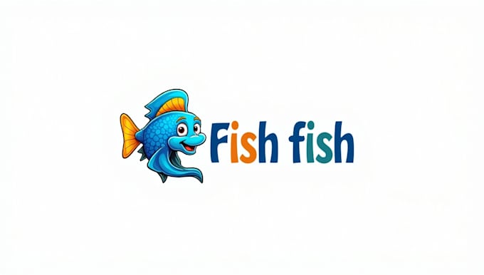 do unique awesome fish mascot logo design