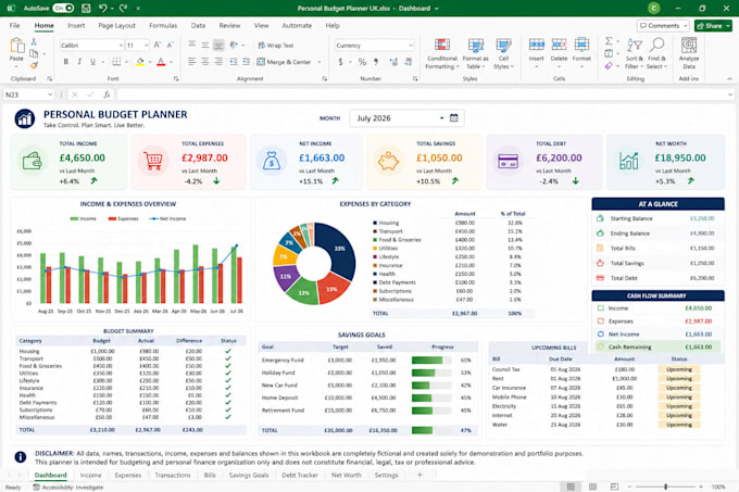 create a custom budget planner in excel or google sheets