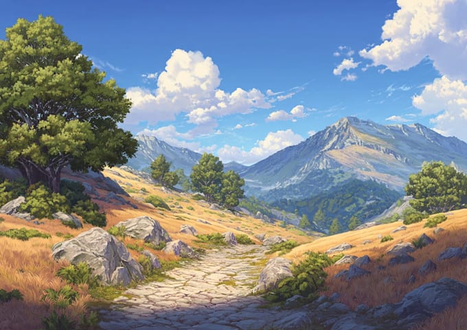 make anime backgrounds and environment art