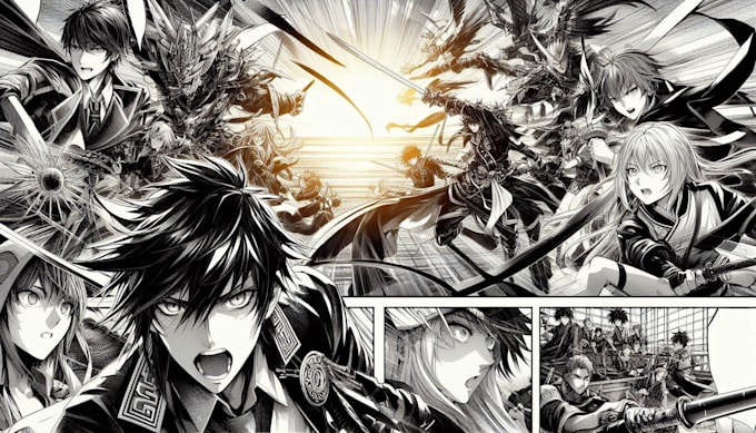 illustrate manga panels and comic book pages