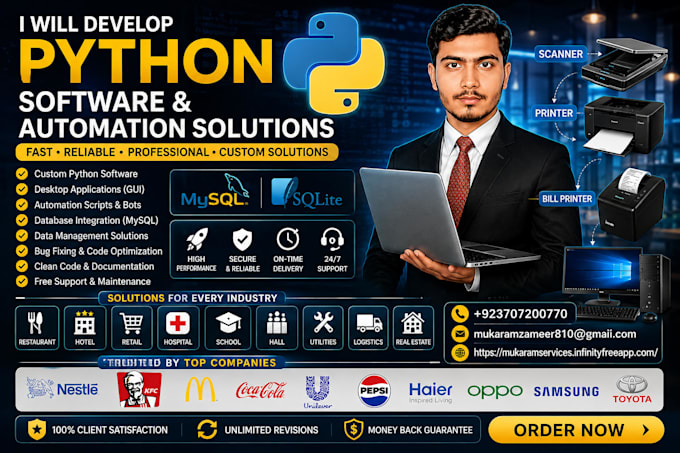 build custom python software and automation scripts