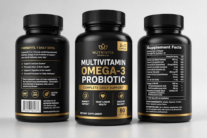 design professional supplement bottle label