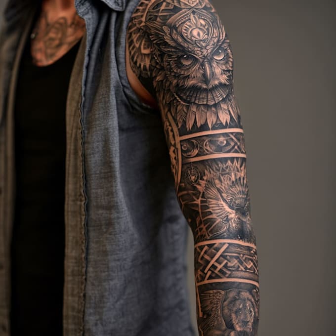 create a beautiful tattoo sleeve art