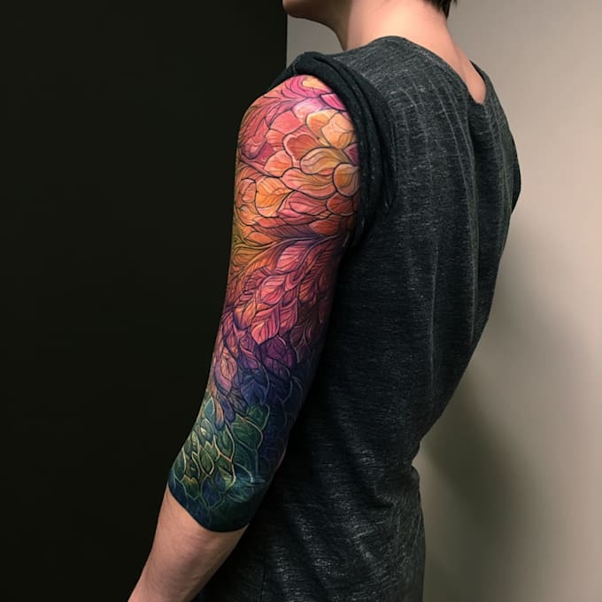 draw a attractive tattoo sleeve art
