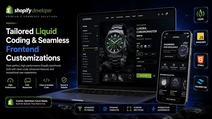 do custom shopify development and liquid theme customization