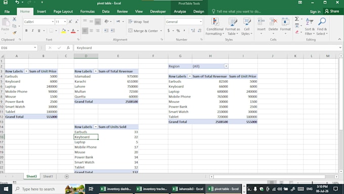 create excel pivot tables, pivot charts and summary reports