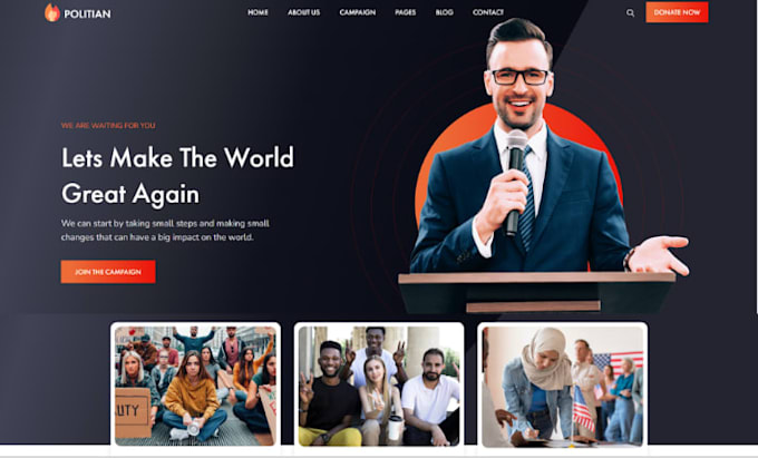 build political campaign website political website election website